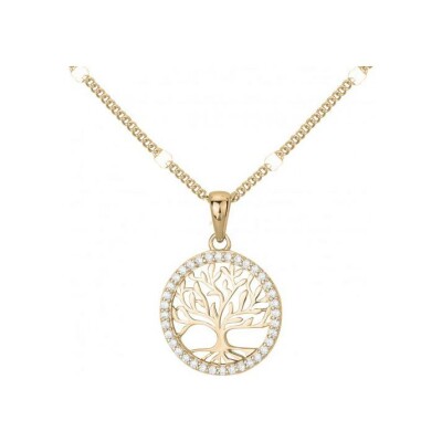 Collier en plaqué or et oxyde de zirconium