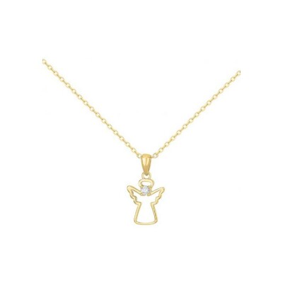 Collier en plaqué or et oxyde de zirconium - 40+5cm