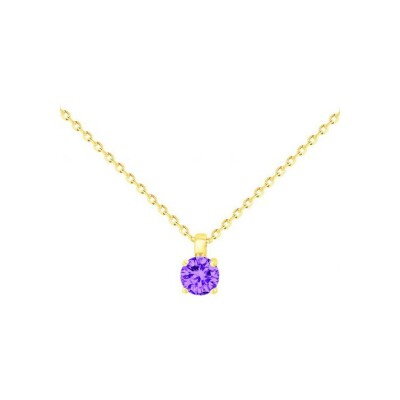 Collier en plaqué or et oxyde de zirconium - 42+3cm