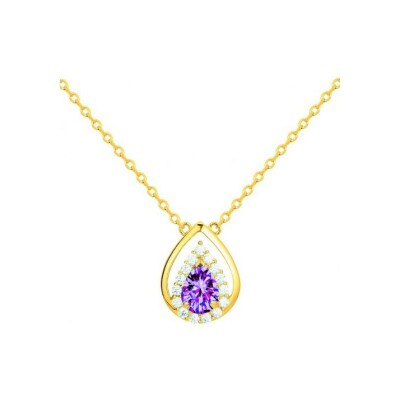 Collier en plaqué or et oxyde de zirconium - 42+3cm