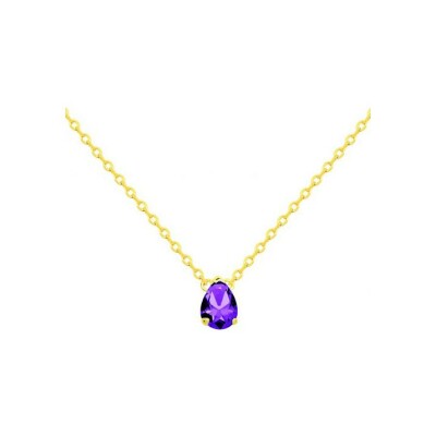Collier en plaqué or et oxyde de zirconium - 42+3cm