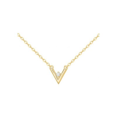 Collier en plaqué or et oxyde de zirconium - 40+5cm