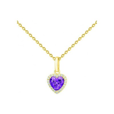 Collier en plaqué or et oxyde de zirconium - 42+3cm