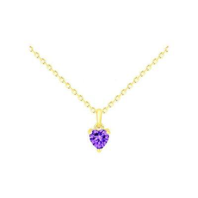 Collier en plaqué or et oxyde de zirconium - 42+3cm