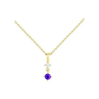 Collier en plaqué or et oxyde de zirconium - 42+3cm
