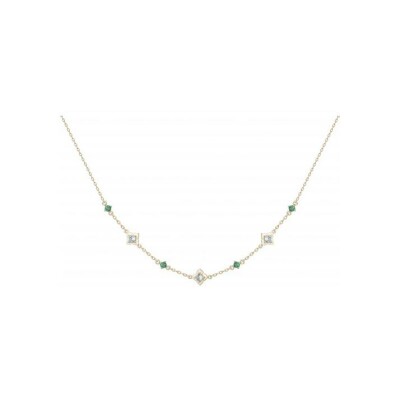Collier en plaqué or et oxyde de zirconium - 40+5cm
