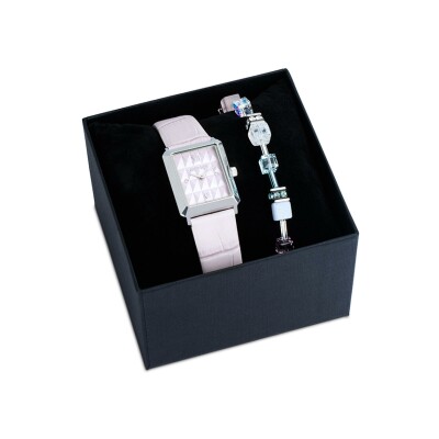 Montre Cœur de Lion Montre Iconic Spikes Rosé Argent & Bracelet GeoCUBE Iconic Precious rose-lilas