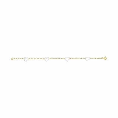 Bracelet en or jaune, or blanc, 18cm