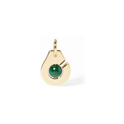 Pendentif dinh van Menottes R10 en or jaune et malachite