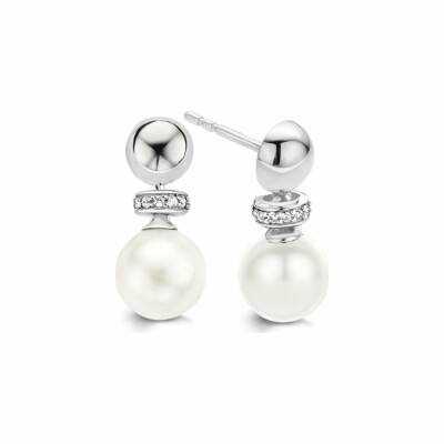 Boucles d'oreilles Ti Sento en argent et perle Swarovski 8mm