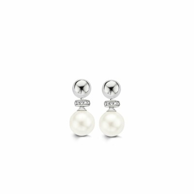 Boucles d'oreilles Ti Sento en argent et perle Swarovski 8mm