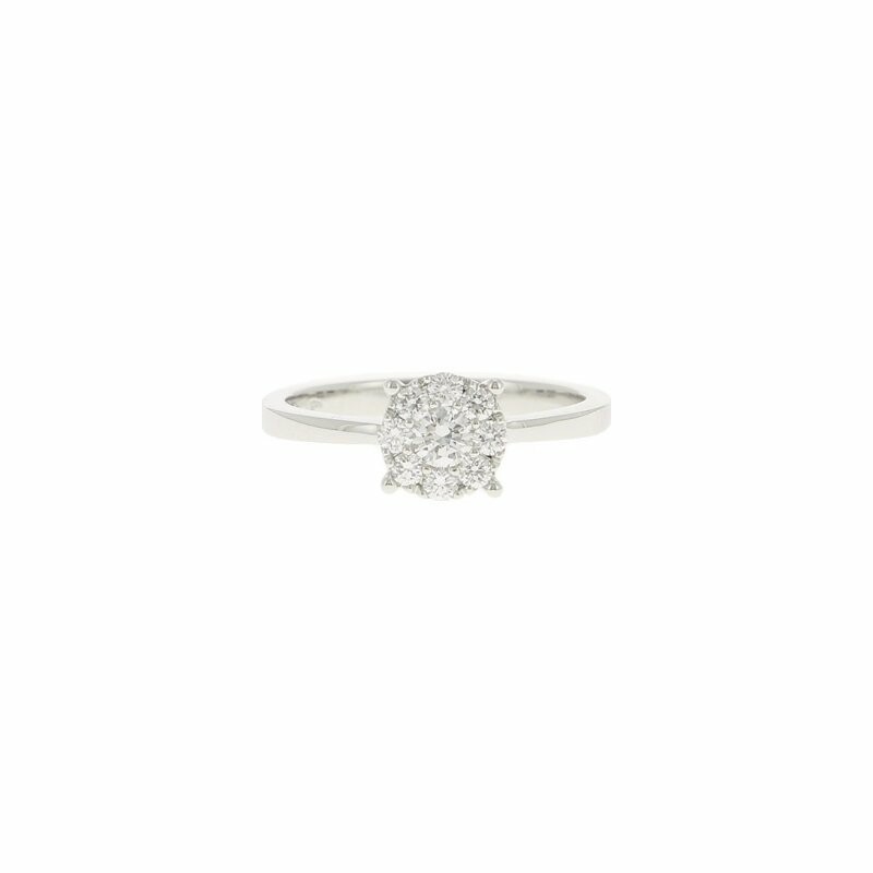 Illusion Solitaire ring, in white gold