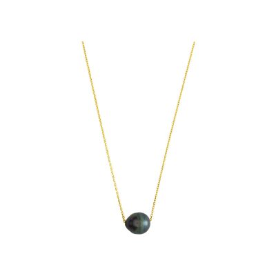 Collier en or jaune et perle de Tahiti 10mm