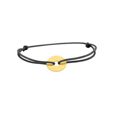 Bracelet corde avec motif en or jaune