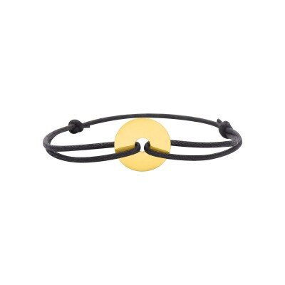Bracelet corde avec motif en or jaune