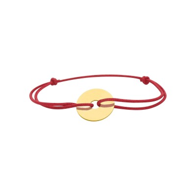 Bracelet corde avec motif en or jaune
