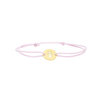 Bracelet corde avec motif en or jaune