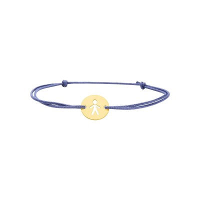 Bracelet corde avec motif en or jaune