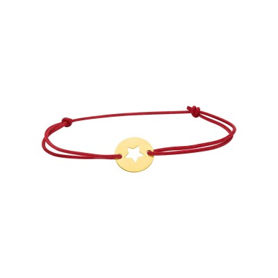 Bracelet corde avec motif étoile en or jaune