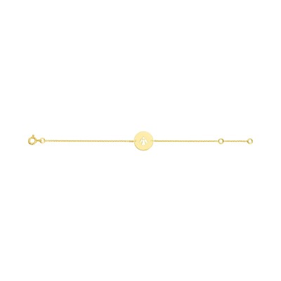 Bracelet motif ange en or jaune, taille 14cm