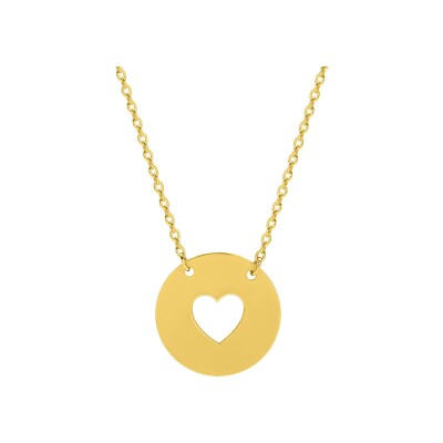 Collier motif cœur en or jaune
