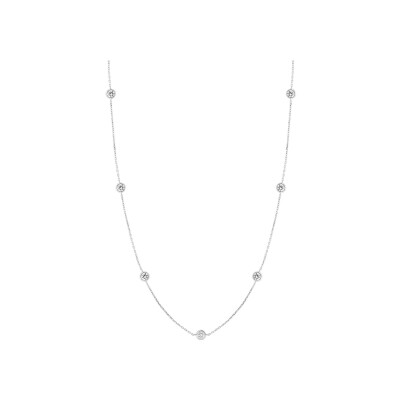 Collier en or blanc et oxyde de zirconium