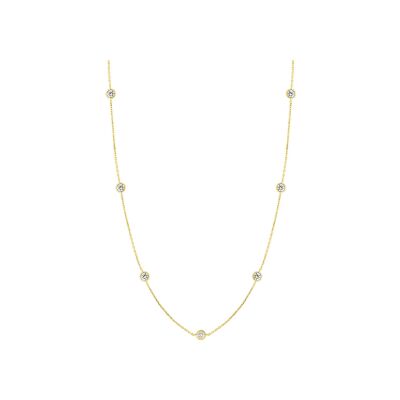 Collier en or jaune et oxyde de zirconium, taille 42cm