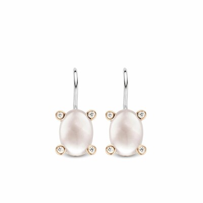 Boucles d'oreilles TI SENTO en argent plaqué or rose et nacre