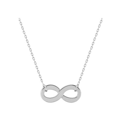 Collier motif infini en or blanc