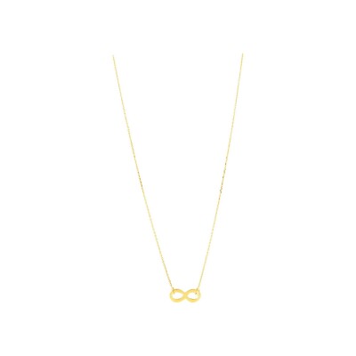 Collier motif infini en or jaune, taille 42cm