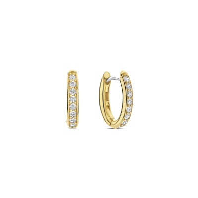 Boucles d'oreilles Ti Sento en argent doré et oxyde de zirconium