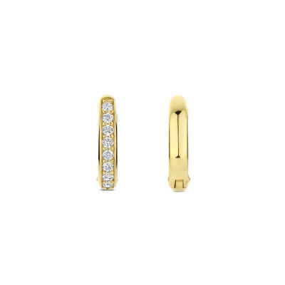 Boucles d'oreilles Ti Sento en argent doré et oxyde de zirconium