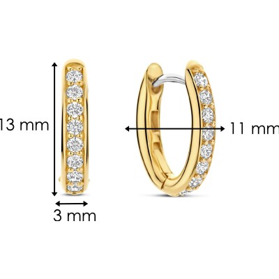 Boucles d'oreilles Ti Sento en argent doré et oxyde de zirconium