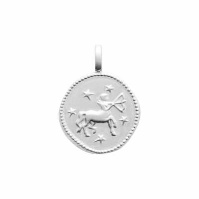 Médaille du zodiaque "Sagittaire" en argent rhodié