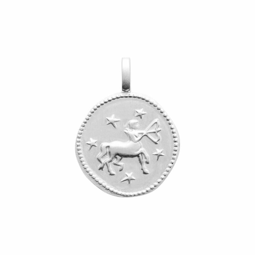 Médaille du zodiaque "Sagittaire" en argent rhodié
