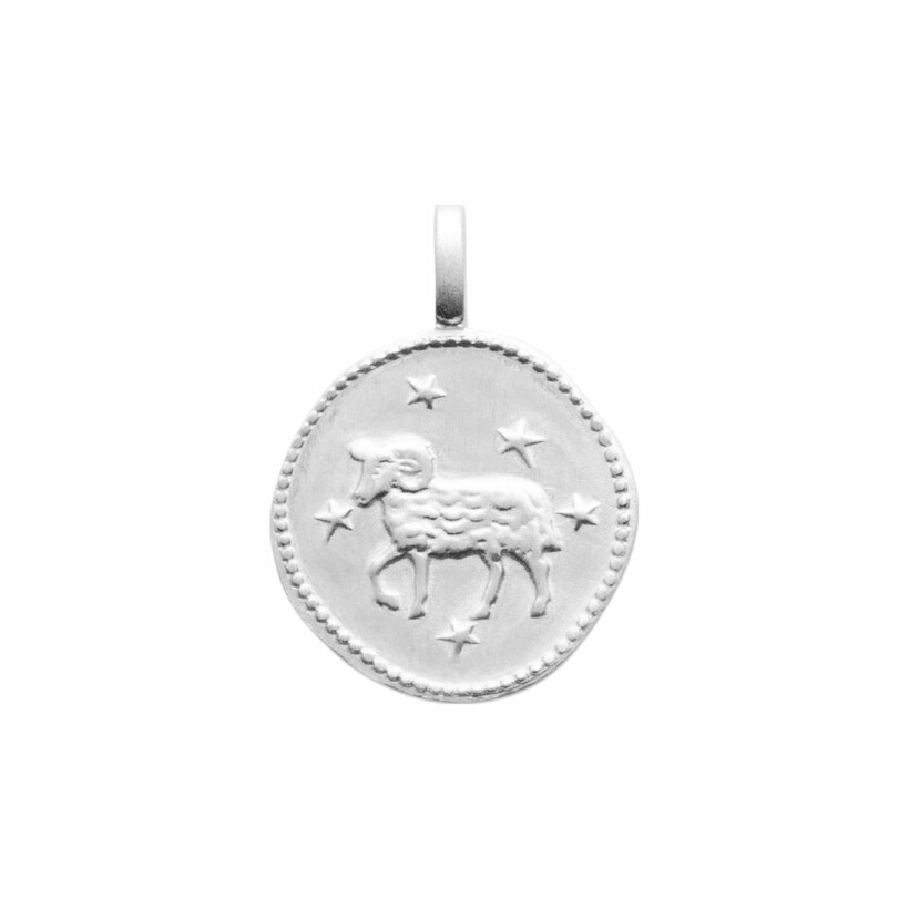 Médaille du zodiaque "Bélier" en argent rhodié