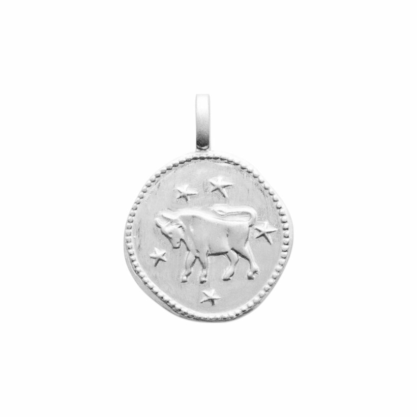 Médaille du zodiaque " Taureau" en argent rhodié