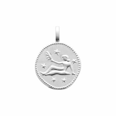 Médaille du zodiaque "Vierge" en argent rhodié