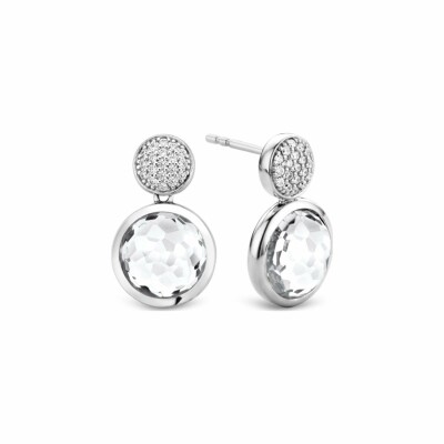 Boucles d'oreilles Ti Sento en argent et oxydes de zirconium