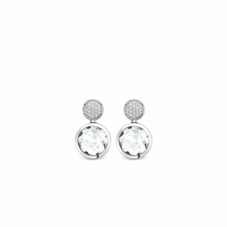 Boucles d'oreilles Ti Sento en argent et oxydes de zirconium