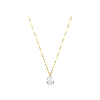 Collier en or jaune et oxyde de zirconium