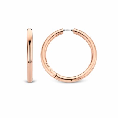 Boucles d'oreilles créoles Ti Sento en argent doré rose