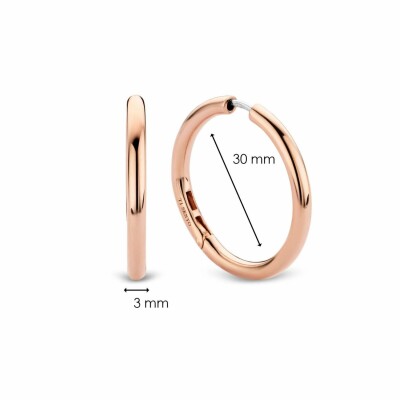 Boucles d'oreilles créoles Ti Sento en argent doré rose