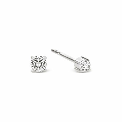 Boucles d'oreilles puces Ti Sento en argent et oxydes de zirconium, serti griffes