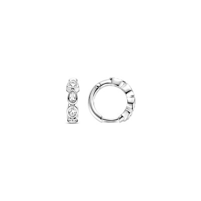 Boucles d'oreilles Ti Sento en argent plaqué platine et oxyde de zirconium