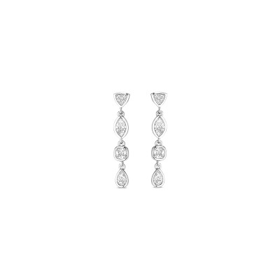 Boucles d'oreilles Ti Sento en argent plaqué platine et oxyde de zirconium