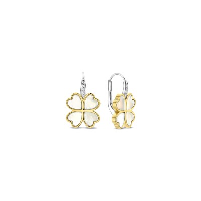 Boucles d'oreilles Ti Sento en argent doré et nacre