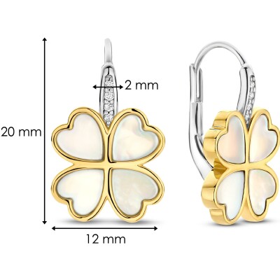 Boucles d'oreilles Ti Sento en argent doré et nacre