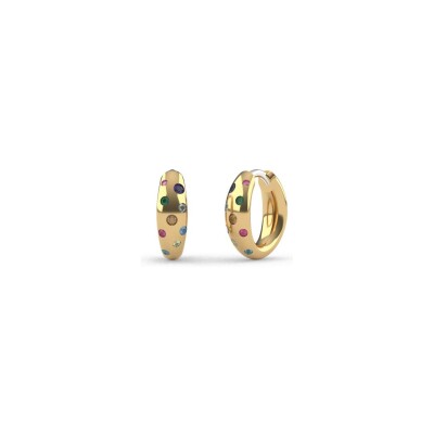 Boucles d'oreilles Ti Sento en argent doré et pierres de couleurs