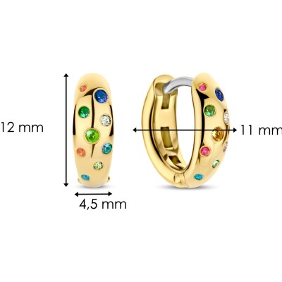 Boucles d'oreilles Ti Sento en argent doré et pierres de couleurs
